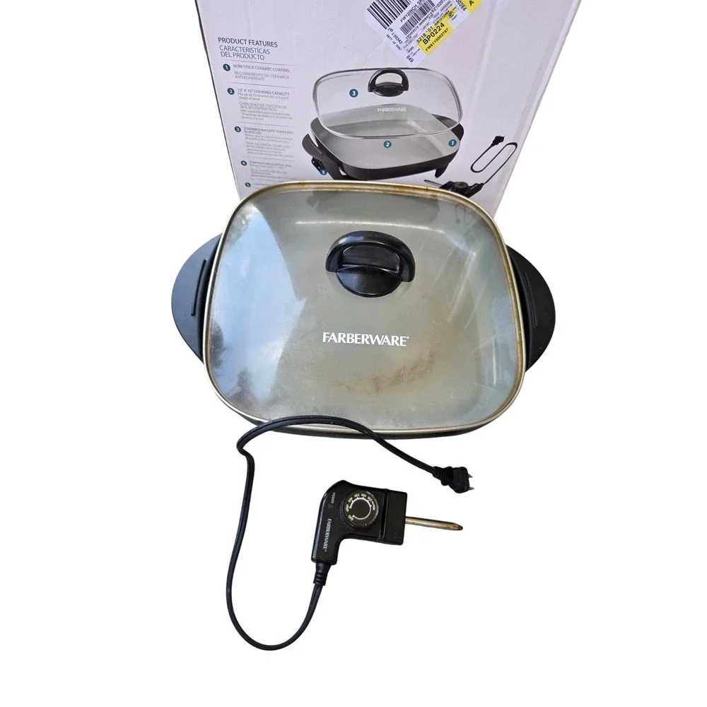Farberware 12-Inch Electric Skillet‎ Ceramic Non-Stick FW61100027877 1200W E3